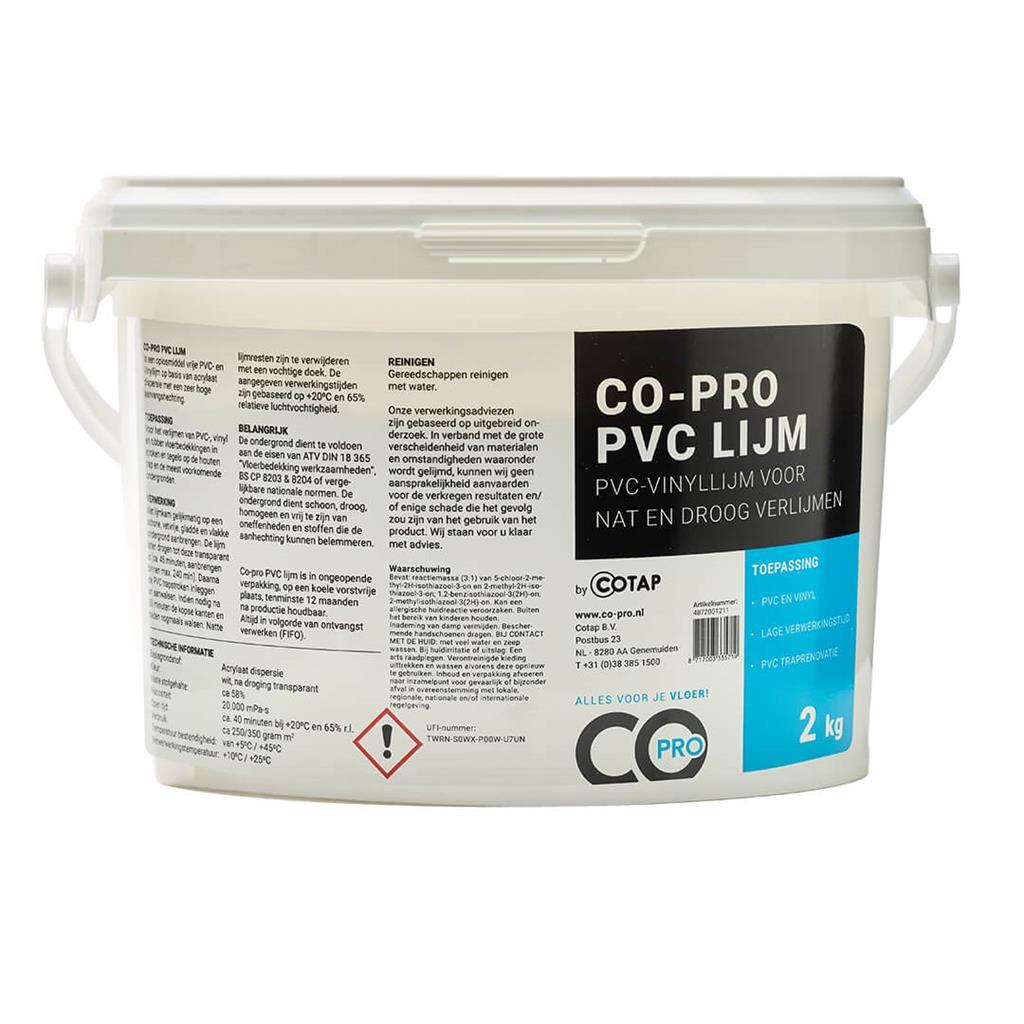 PVC lijm 2 kg, perfecte verpakking voor bekleden van een trap
