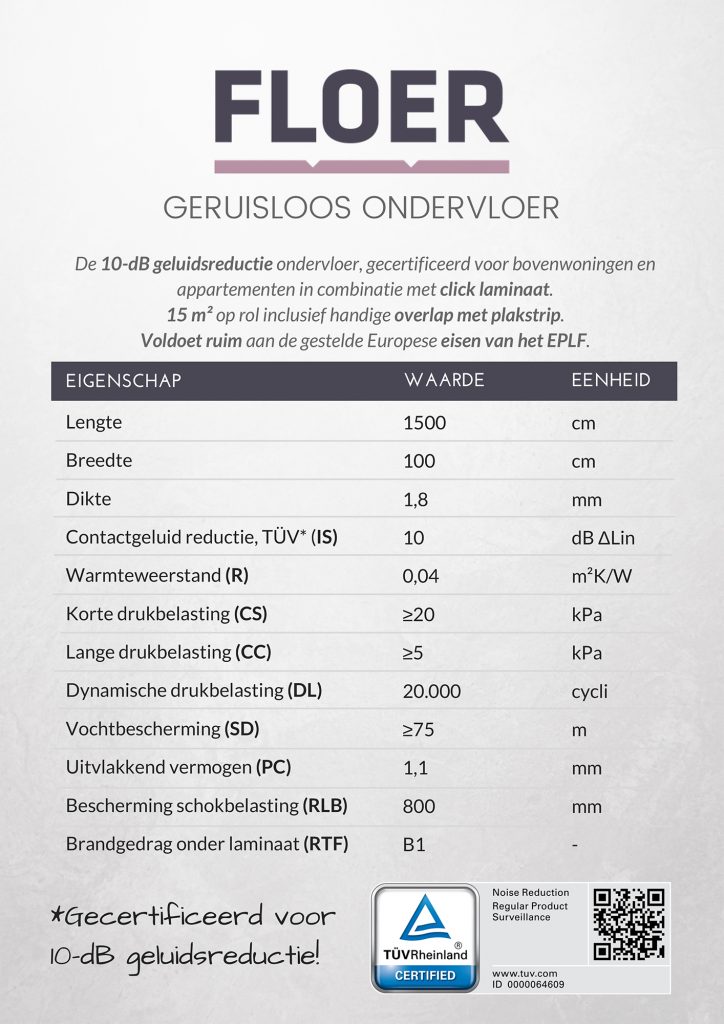 Floer Gruisloos ondervloer FLR-9002