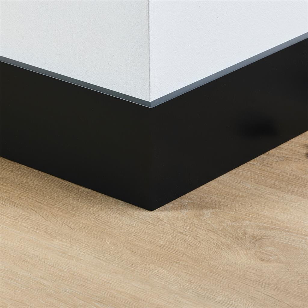 MDF plint 120x12 mm RAL9005 zwart gelakt Amsterdam