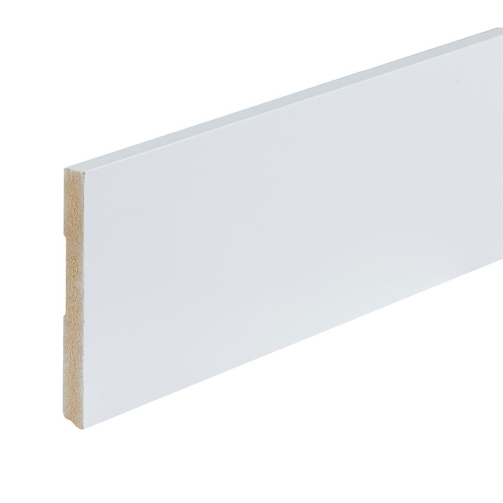 Profiel en afwerking MDF plint Amsterdam 120x12 mm RAL9010 gelakt