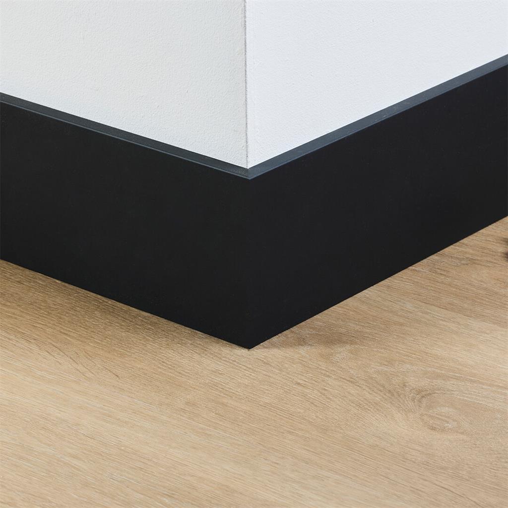 MDF plint 120x12 mm zwart gefolied Amsterdam