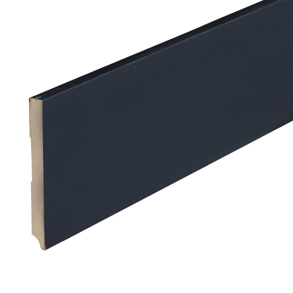 Profiel en afwerking MDF plint Amsterdam 120x12 mm zwart gefolied
