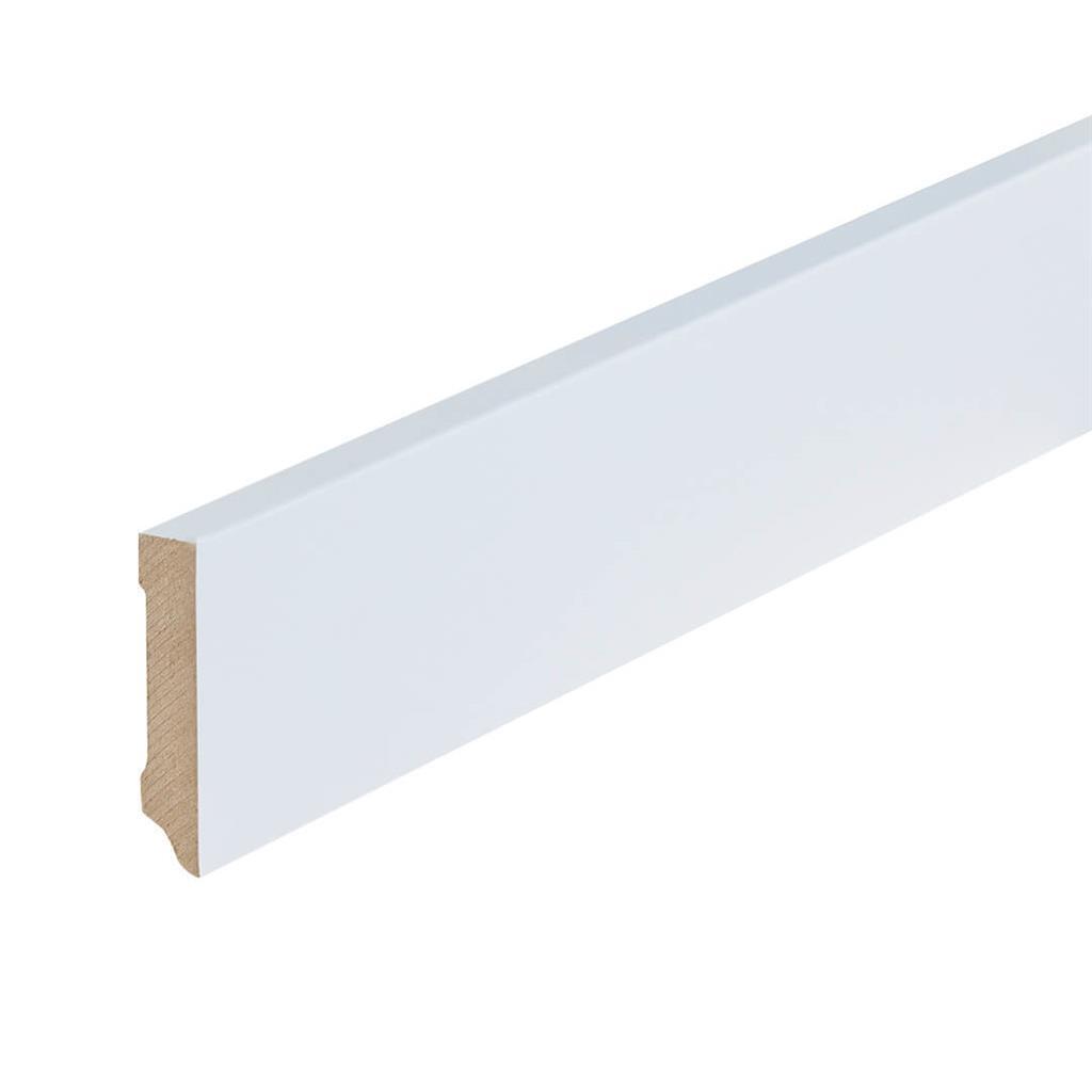 Profiel en afwerking MDF plint Amsterdam 70x15 mm wit gefolied