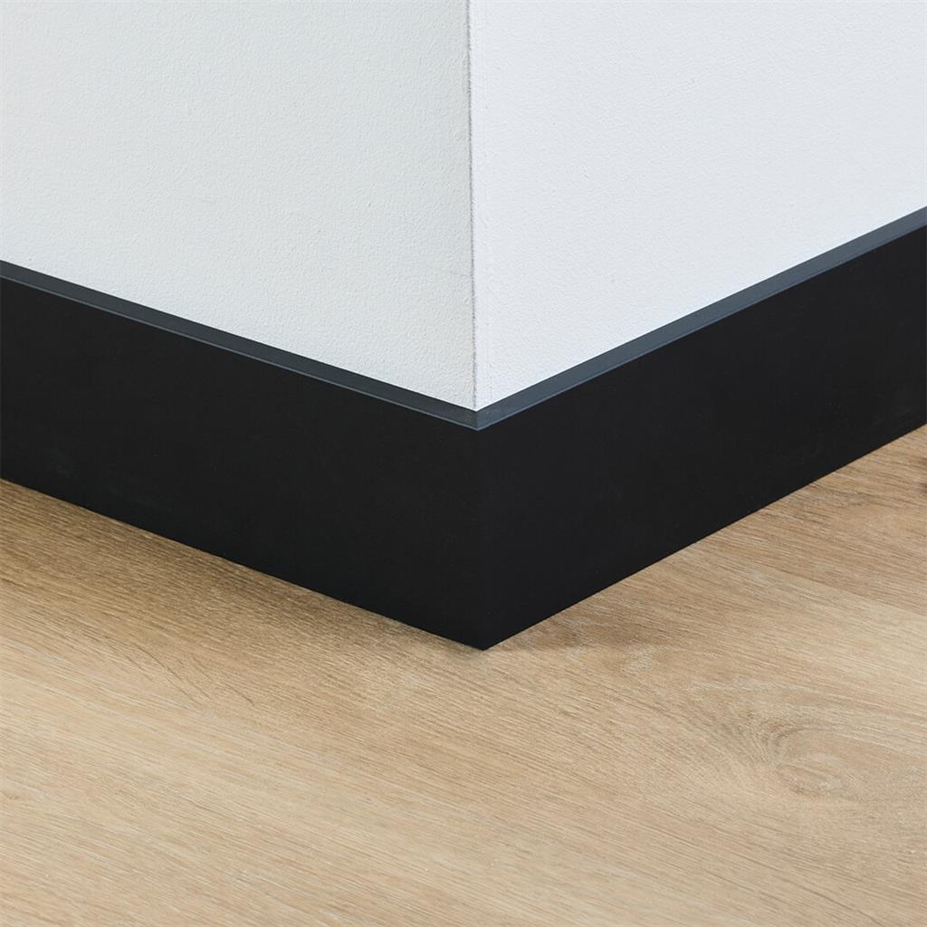 MDF plint 90x12 mm zwart gefolied Amsterdam