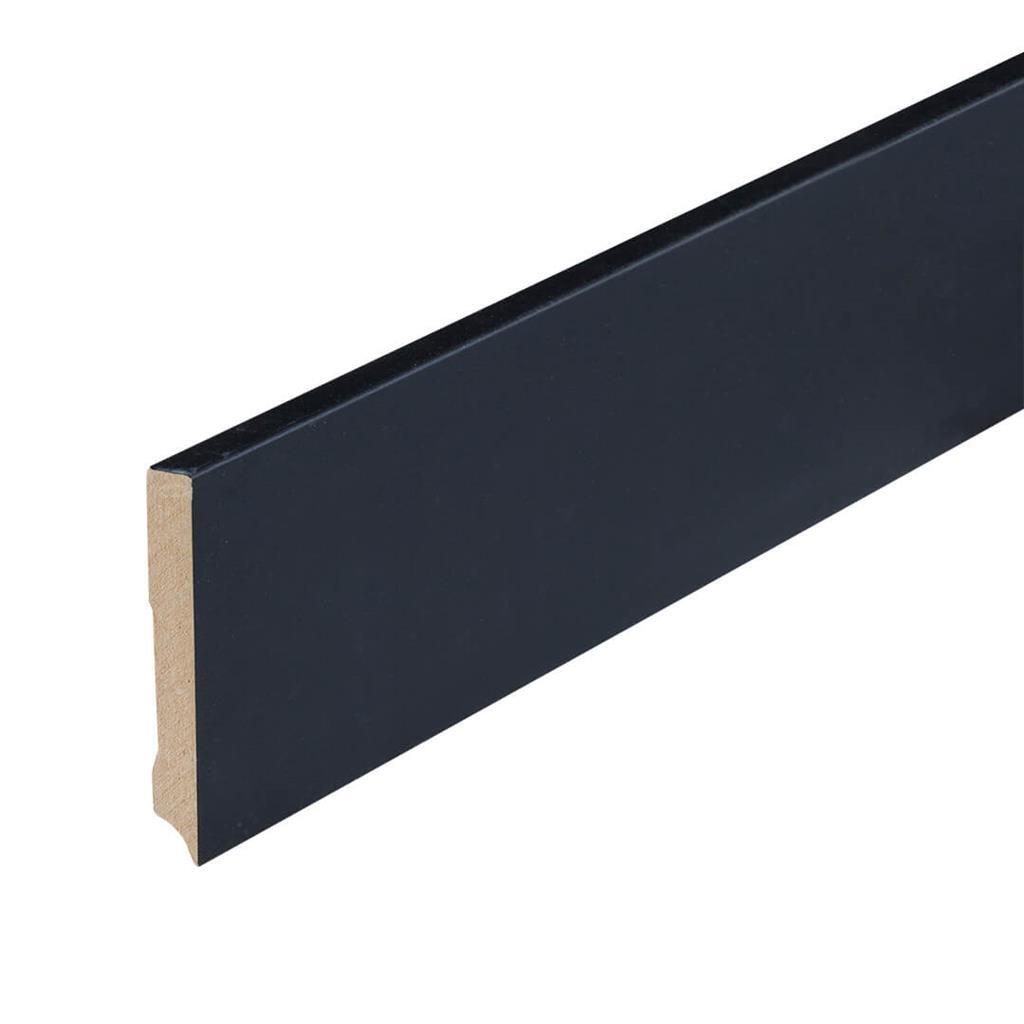 Profiel en afwerking MDF plint Amsterdam 90x15 mm zwart gefolied