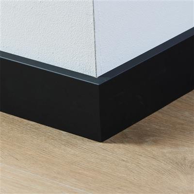 Profiel en afwerking MDF plint Amsterdam 70x15 mm zwart gefolied