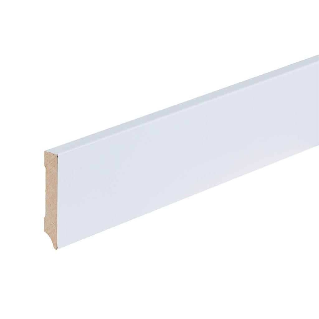 Profiel en afwerking MDF plint Amsterdam 70x12 mm wit gefolied