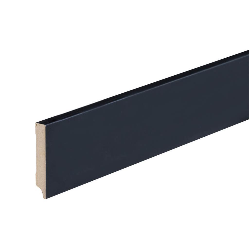 Profiel en afwerking MDF plint Amsterdam 70x12 mm zwart gefolied