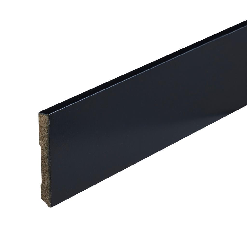 Profiel en afwerking MDF plint Amsterdam 90x12 mm RAL9005 zwart gelakt