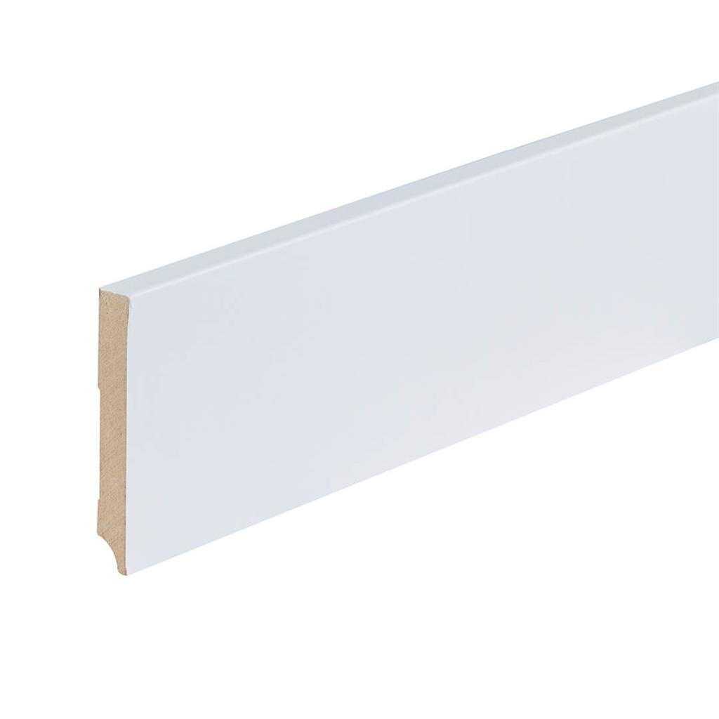 Profiel en afwerking MDF plint Amsterdam 90x12 mm wit gefolied