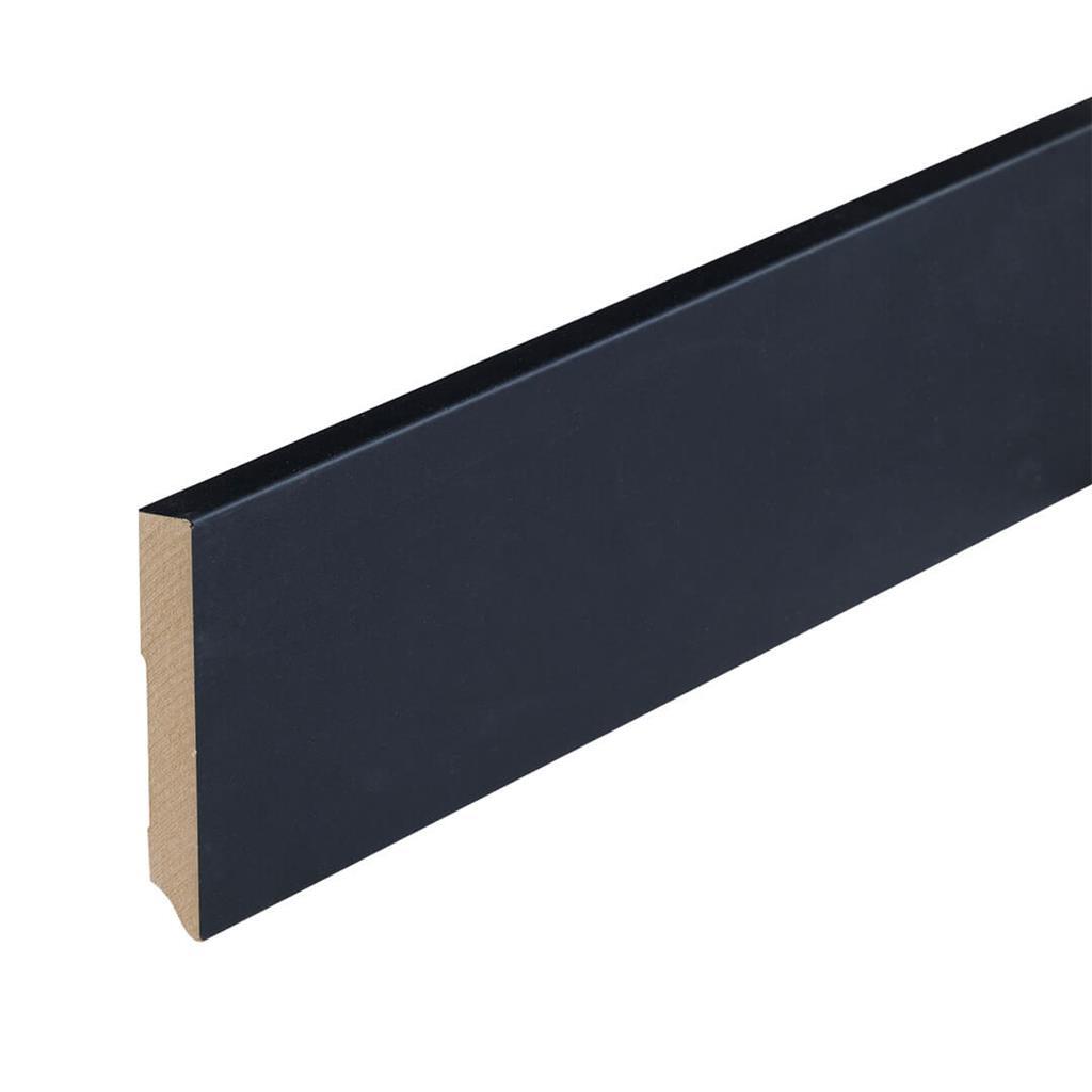 Profiel en afwerking MDF plint Amsterdam 90x12 mm zwart gefolied