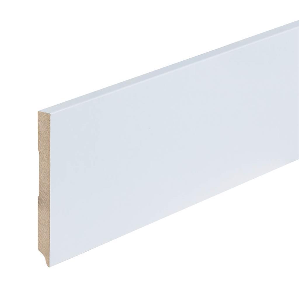 Profiel en afwerking MDF plint Amsterdam 120x12 mm wit gefolied