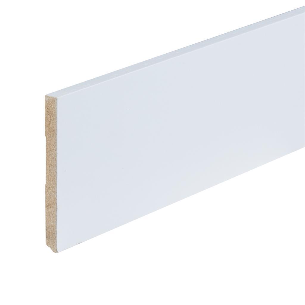 Profiel en afwerking MDF plint Amsterdam 120x12 mm RAL9016 gelakt