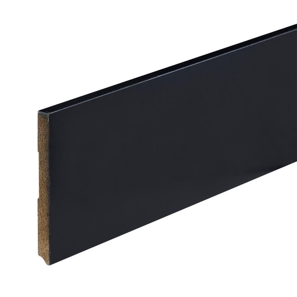 Profiel en afwerking MDF plint Amsterdam 120x12 mm RAL9005 zwart gelakt