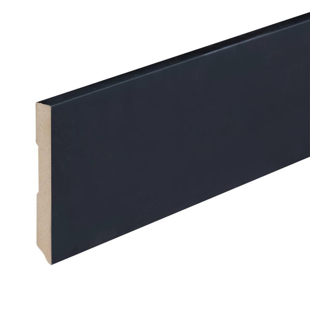 Profiel en afwerking MDF plint Amsterdam 120x15 mm zwart gefolied