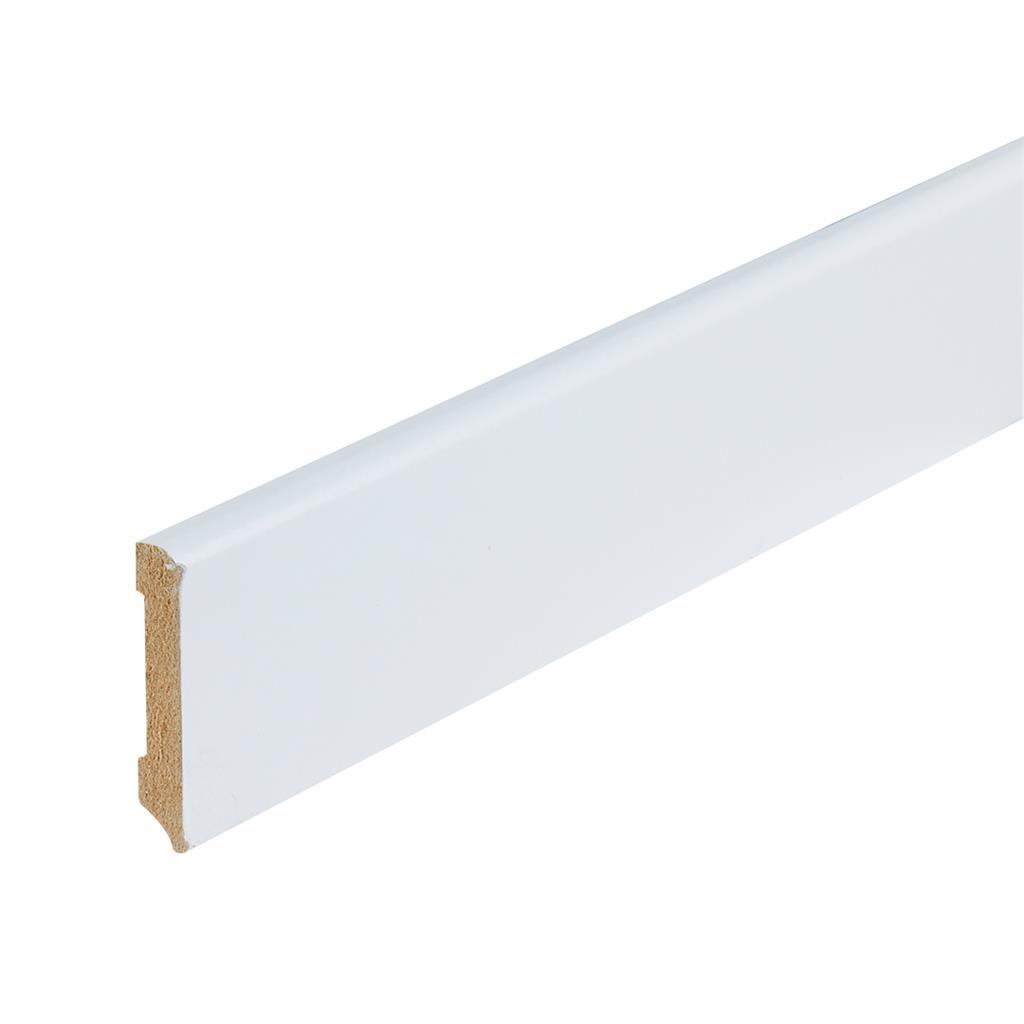 Profiel en afwerking MDF plint Berlijn 70x12 mm wit gefolied