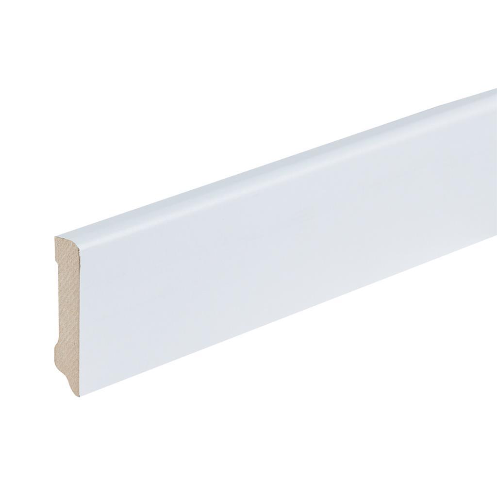 Profiel en afwerking MDF plint Berlijn 70x15 mm wit gefolied