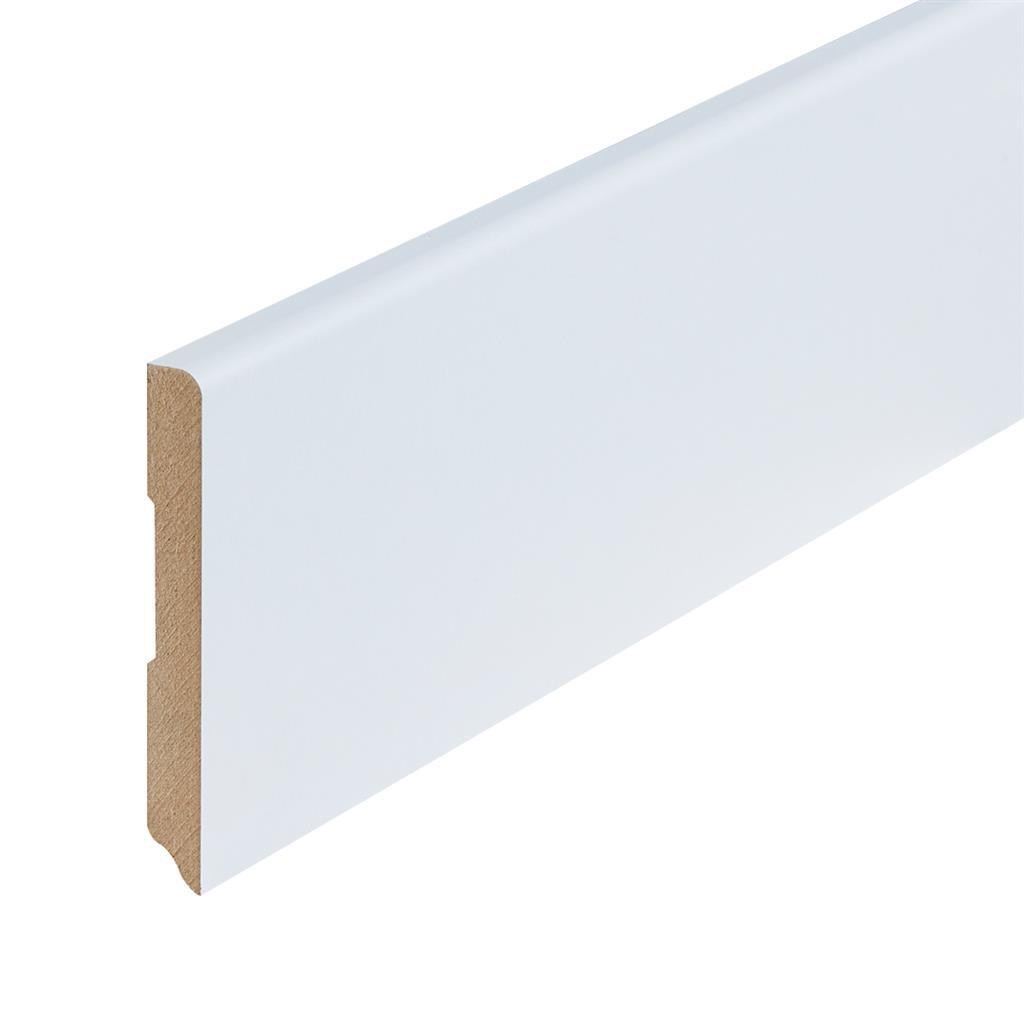 Profiel en afwerking MDF plint Berlijn 120x15 mm wit gefolied