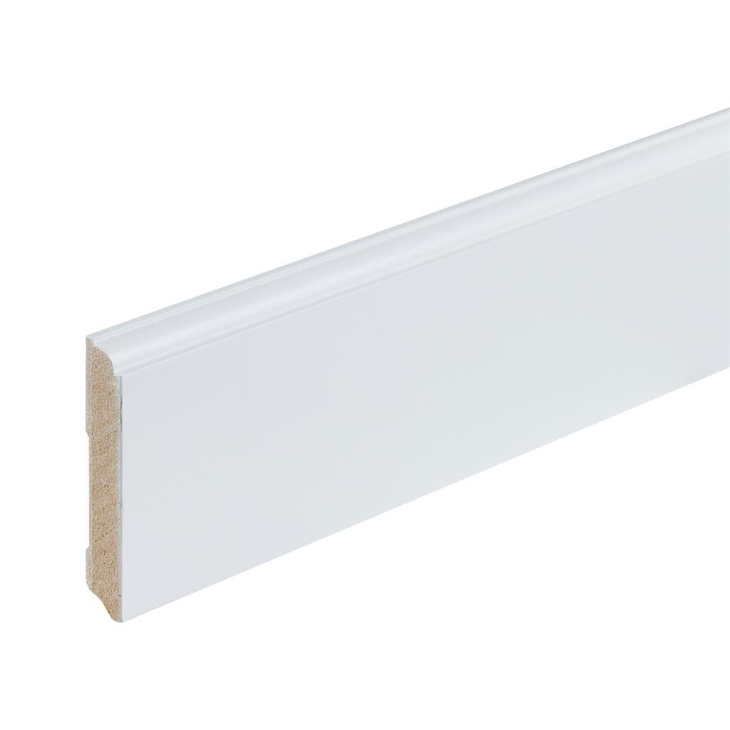 Profiel en afwerking MDF plint Praag 90x15 mm RAL9010 gelakt