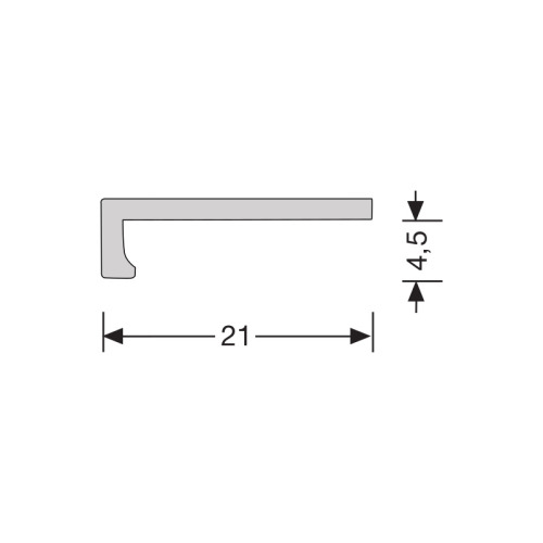 Afmeting hoekprofiel RVS voor Click PVC