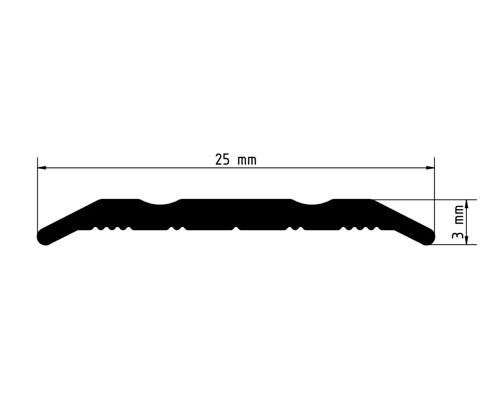 Afmetingen Dilatatieprofiel 25mm RVS