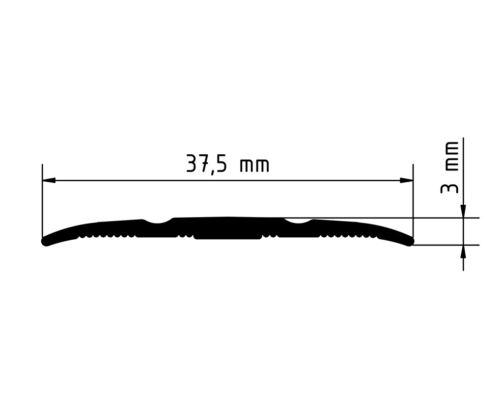 Afmeting Dilatatieprofiel RVS 37mm