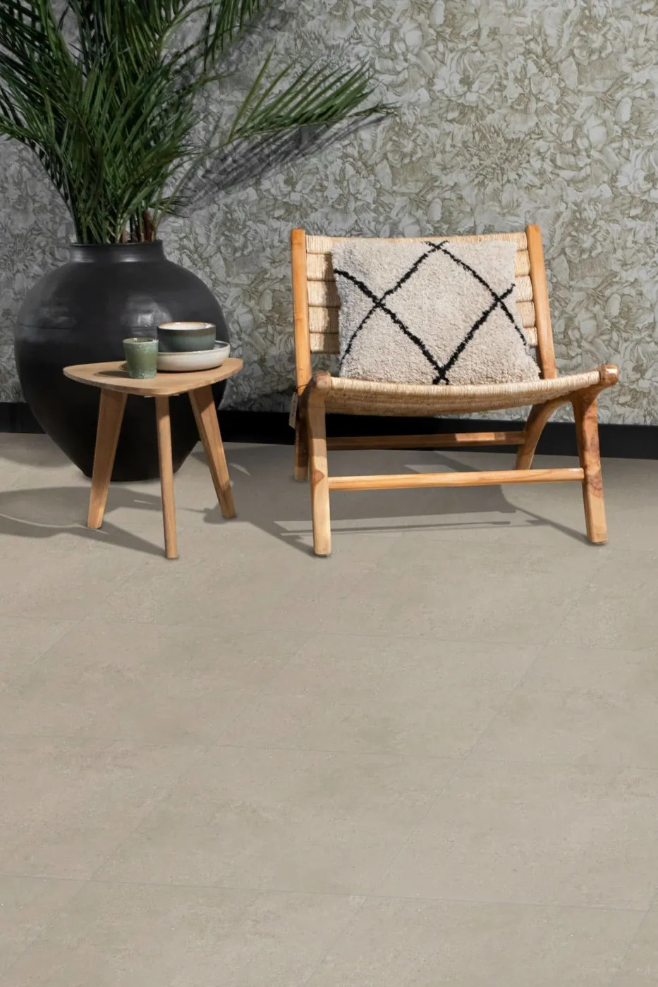 Gelasta Nova Click 7400 Arctic Sand PVC tegel click pvc in woonkamer sfeerfoto