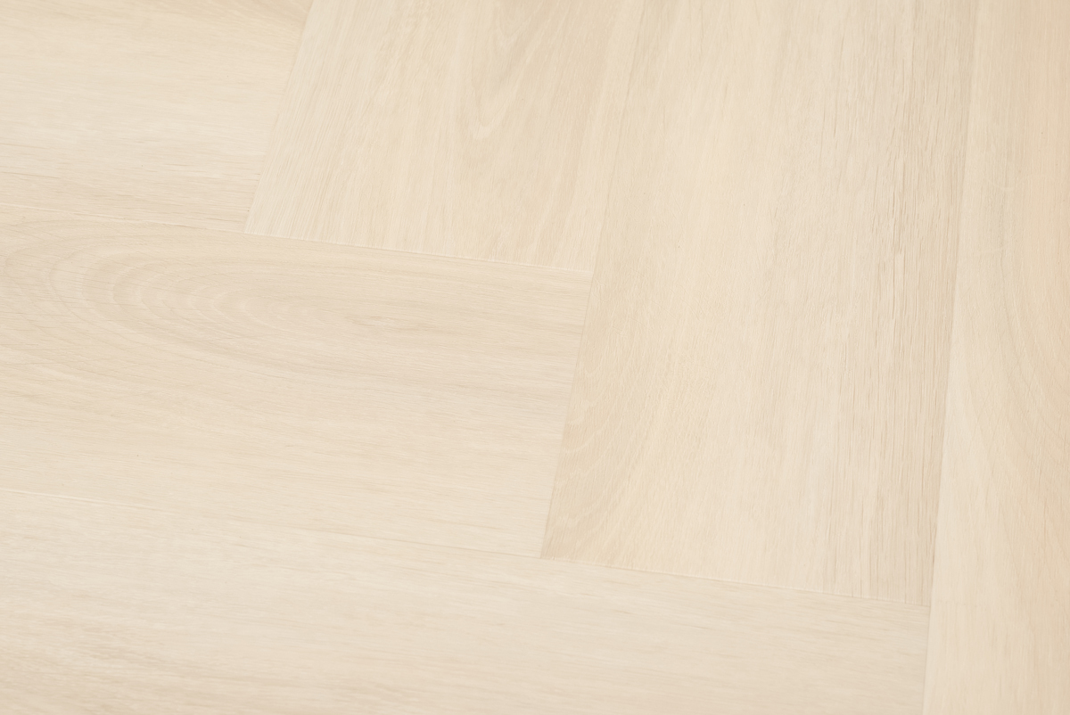 Floer Walvisgraat PVC Balein Beige FLR-3521 plak PVC visgraat close-up van decor, nerf en matte toplaag