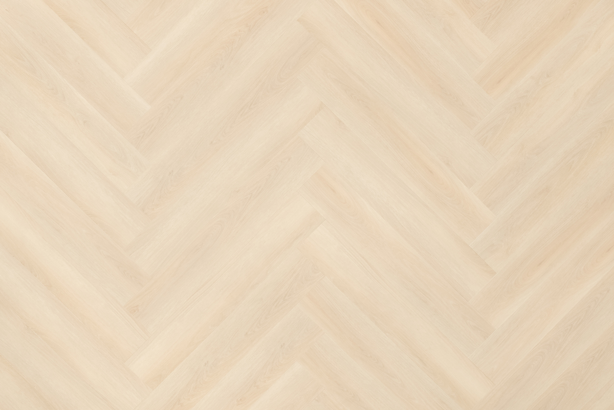 Floer Walvisgraat PVC FLR-3521 Close-up van houtdessin Balein Beige walvisgraat plak pvc met natuurgetrouwe nerf