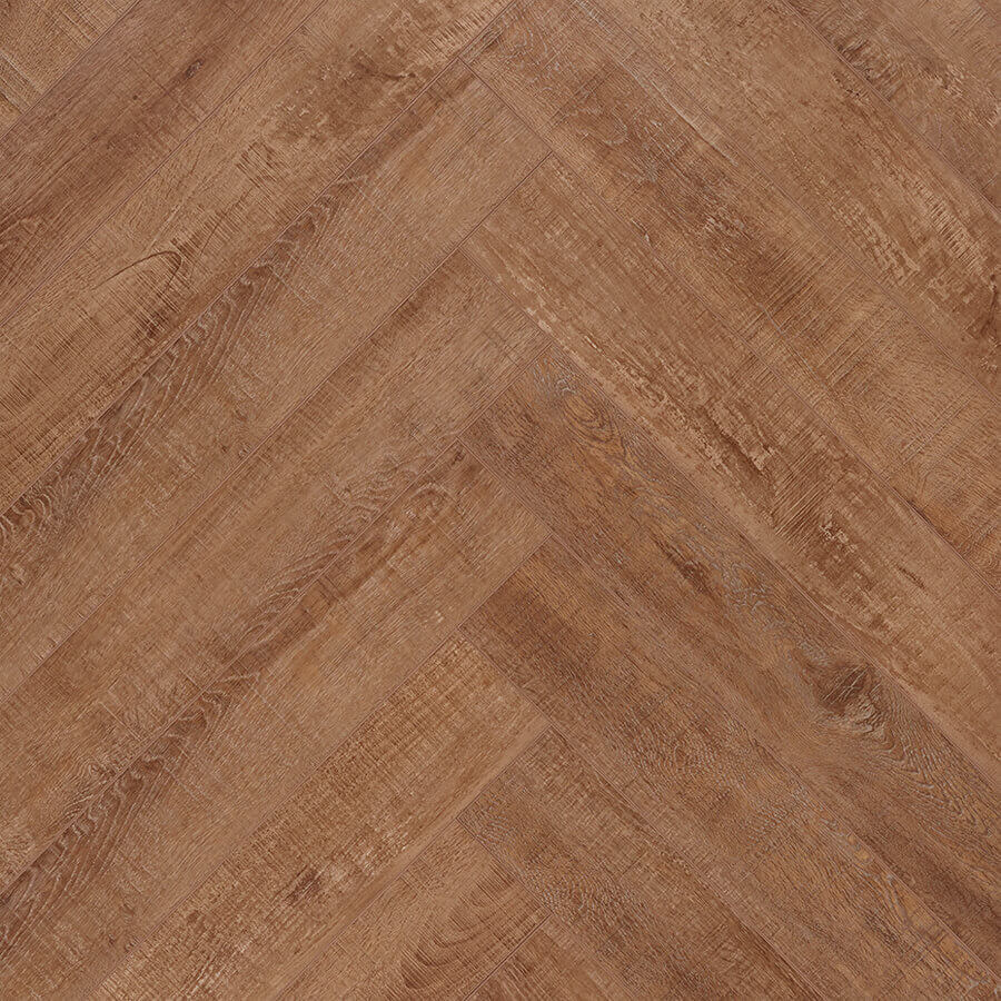 Coretec Herringbone 856 Bark click pvc in visgraat