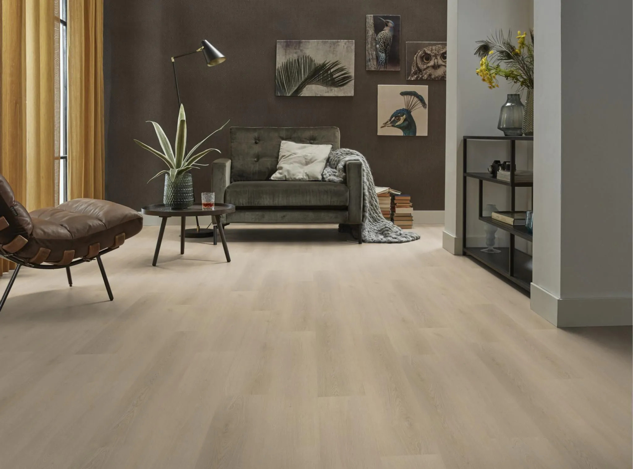 sfeerfoto Navaro Beige PVC plank plak pvc in woonkamer