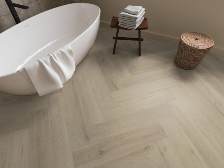 Ambiant Spigato XL Valento Visgraat 6080.1012.19 Legpatroon en afwerking Beige visgraat plak pvc met realistische structuur