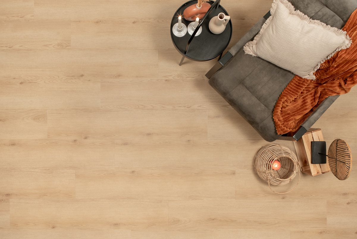 Floer Natuur PVC FLR-3042 Legpatroon en afwerking Berner Bruin PVC plank plak pvc met rustige tekening