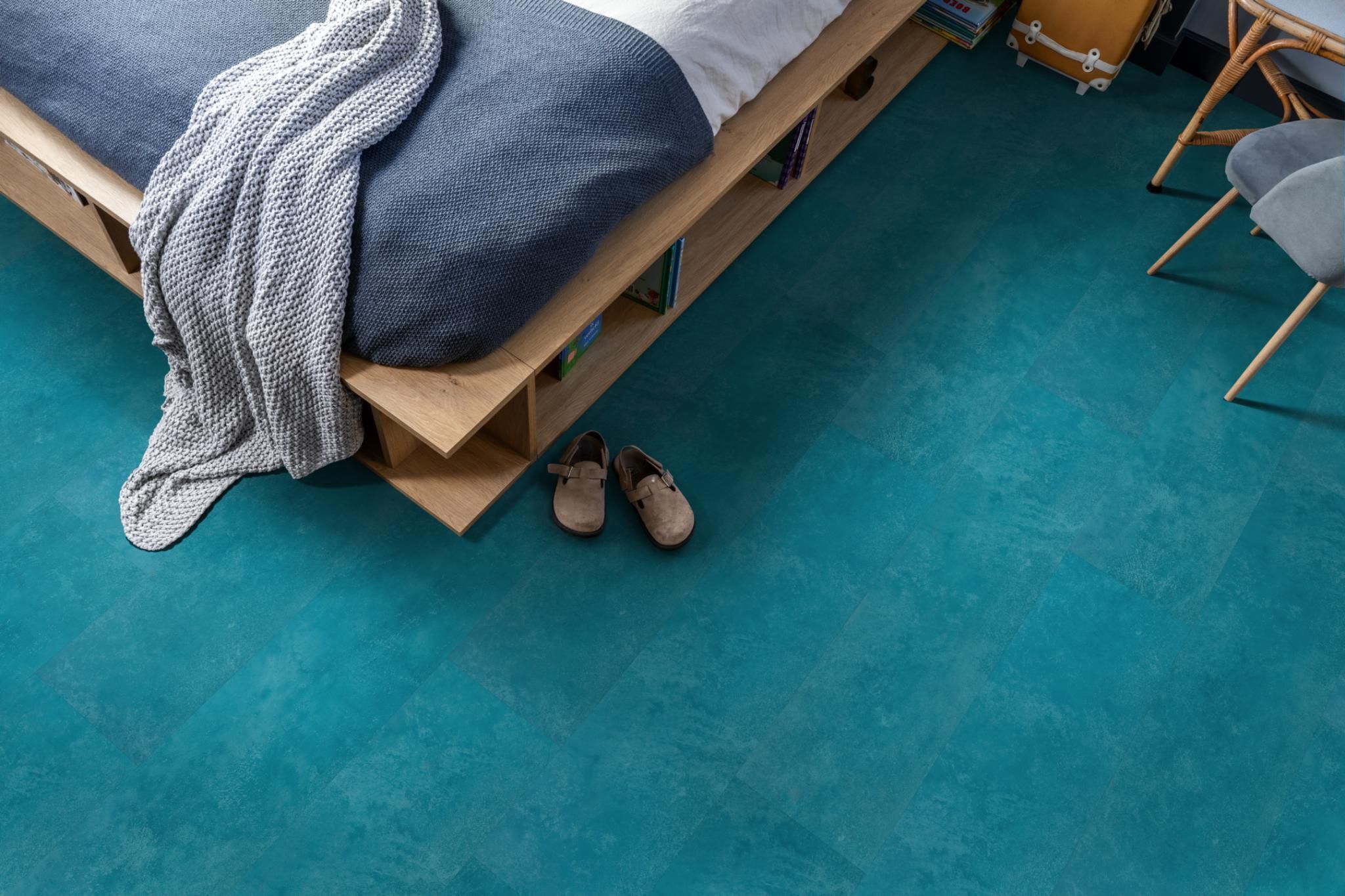 Ambiant Viretto 8560.2032.19 Close-up van steenlook Blue PVC tegel plak pvc met natuurlijke tekening