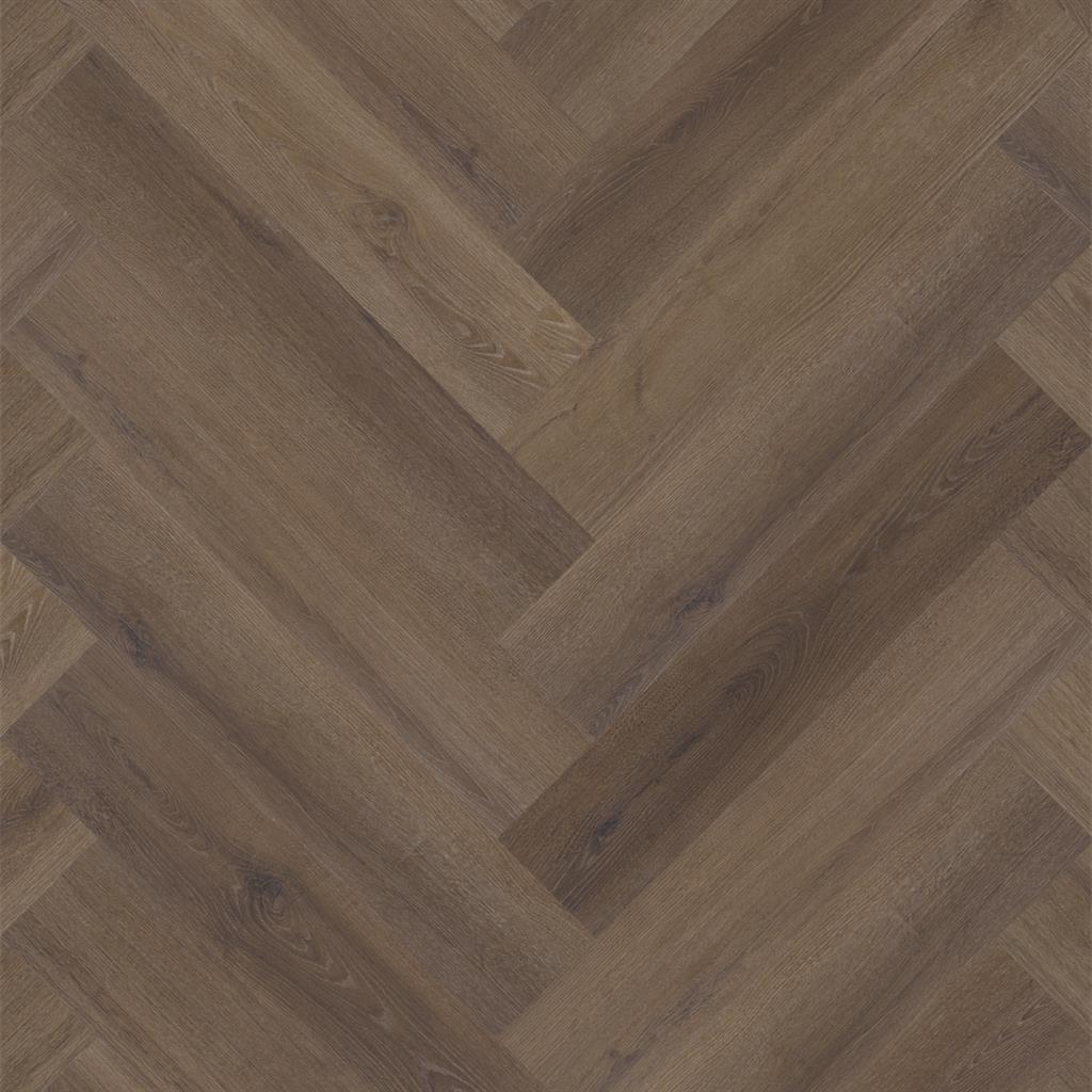 Ambiant Spigato XL Valento Visgraat Click 6081.2015.19 Detail van de structuur Brown visgraat click pvc met subtiele nerf