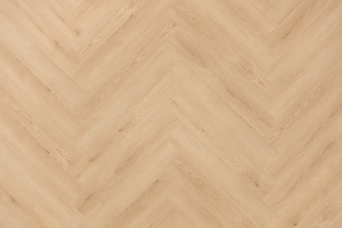 Floer Walvisgraat PVC FLR-3526 Close-up van houtdessin Bryde Bruin walvisgraat plak pvc met natuurgetrouwe nerf