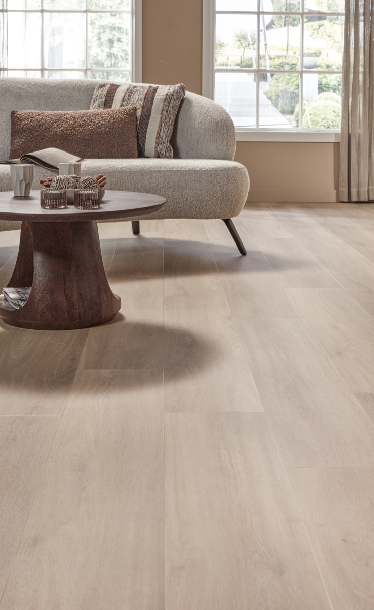 Floer Natuur Click PVC FLR-3727 Kleur en structuur Callantsoog Cremewit PVC plank click pvc met subtiele v-groef