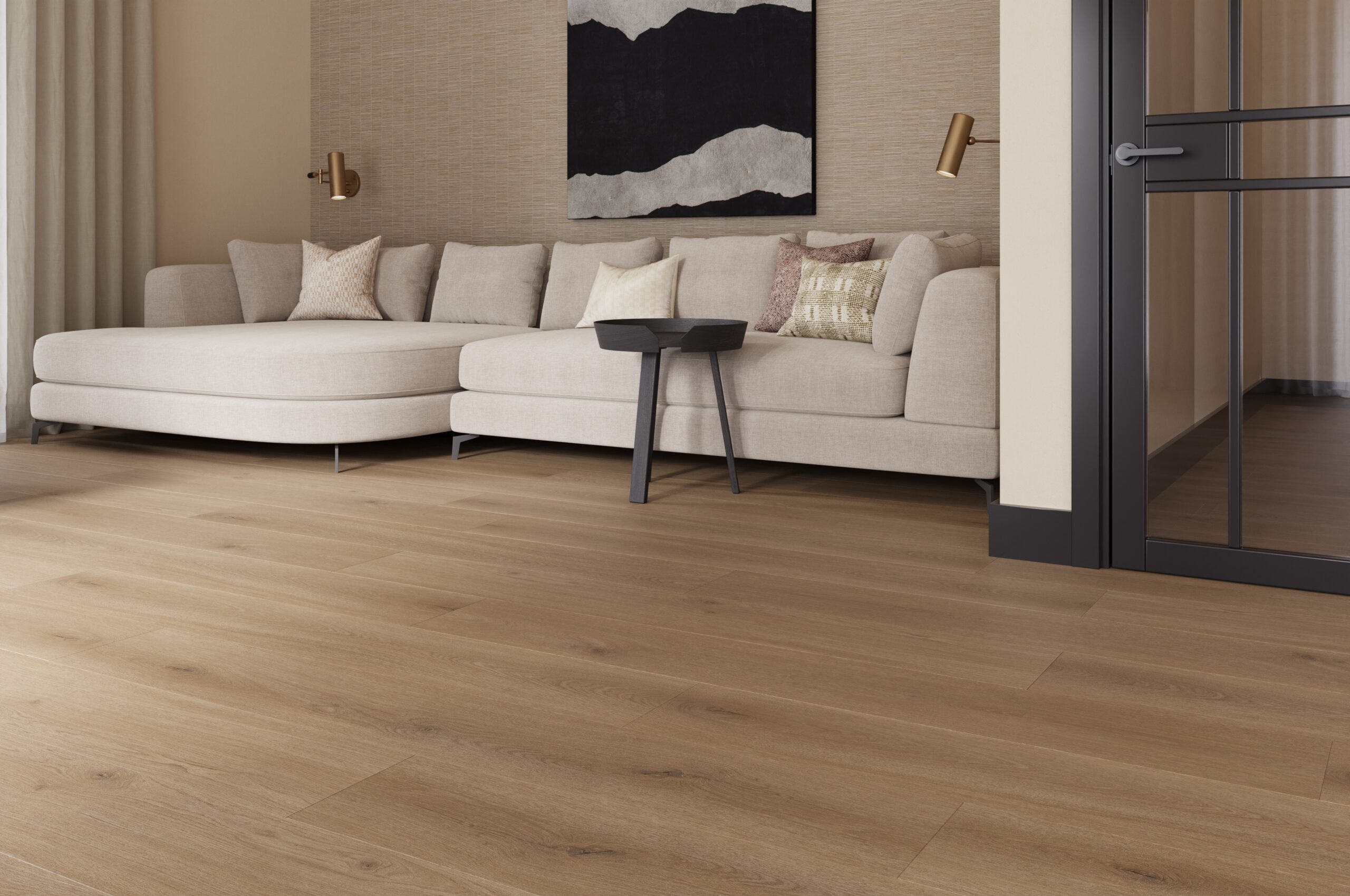 Castell Ultimate 880 184 Cedar Ash PVC plank plak pvc in woonkamer sfeerfoto