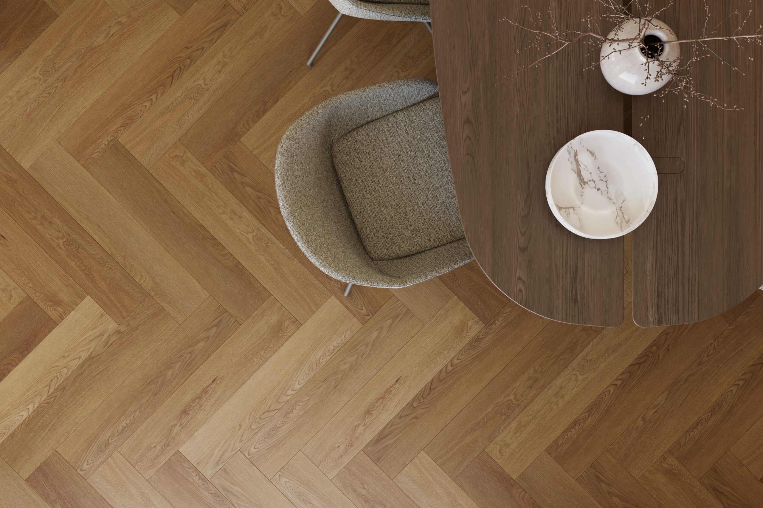 Castell Ultimate 880 Cedar Hazel 282 plak PVC visgraat sfeerbeeld met een rustige uitstraling