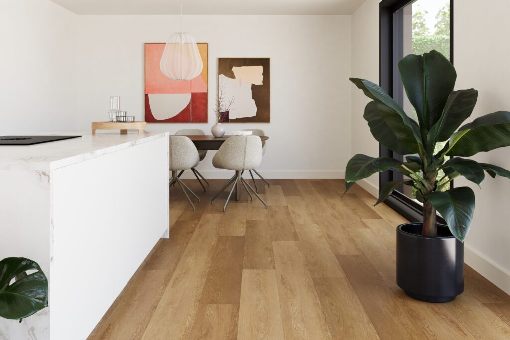 Castell Ultimate 880 182 Cedar Hazel PVC plank plak pvc in woonkamer sfeerfoto