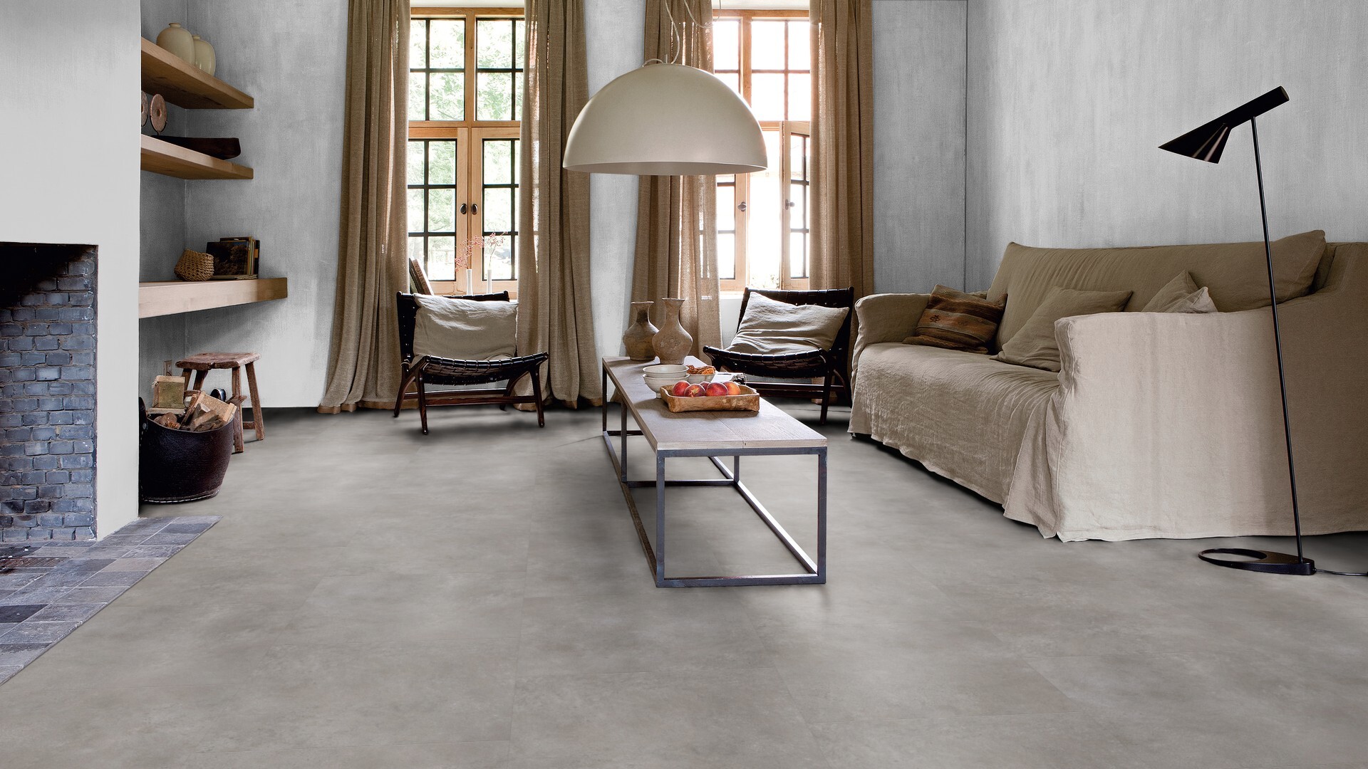 Sfeerfoto van PVC plank plak pvc in interieur met QuickStep Blush