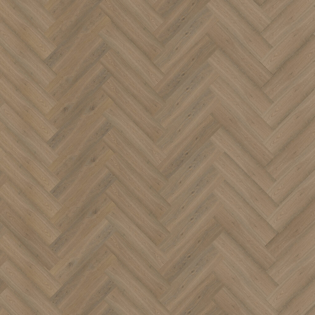 Bodiax Tuna BP320 visgraat Clarington Oak 316-V plak PVC visgraat detail van patroon en verfijnde houtnerf