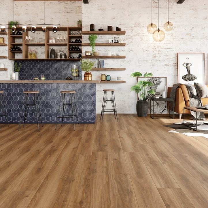 Moduleo LayRed Woods Small Plank 24844 Detail van de structuur Classic Oak PVC plank click pvc met subtiele nerf