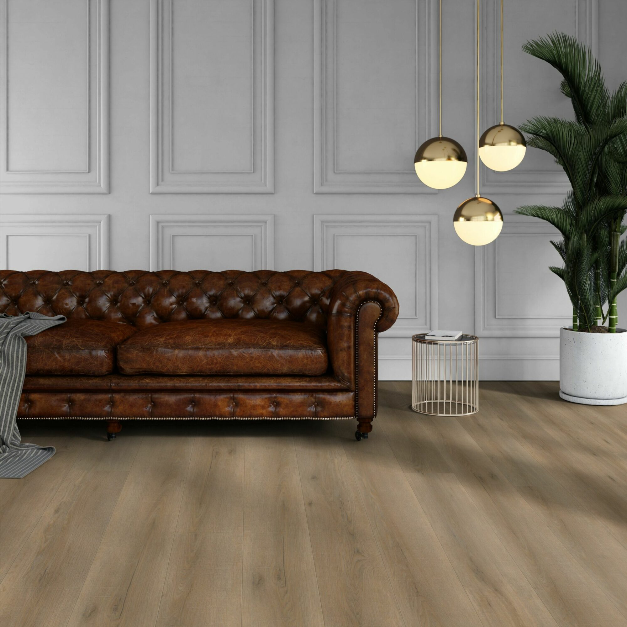 VivaFloors Tuscany 6860 click PVC plank gelegd in een sfeervolle eetkamer