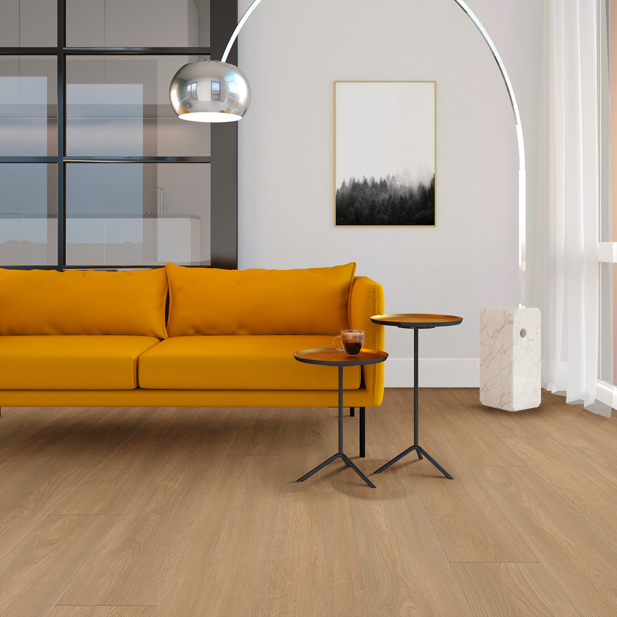 VivaFloors Bordeaux 8545 click PVC plank toegepast in een lichte hal
