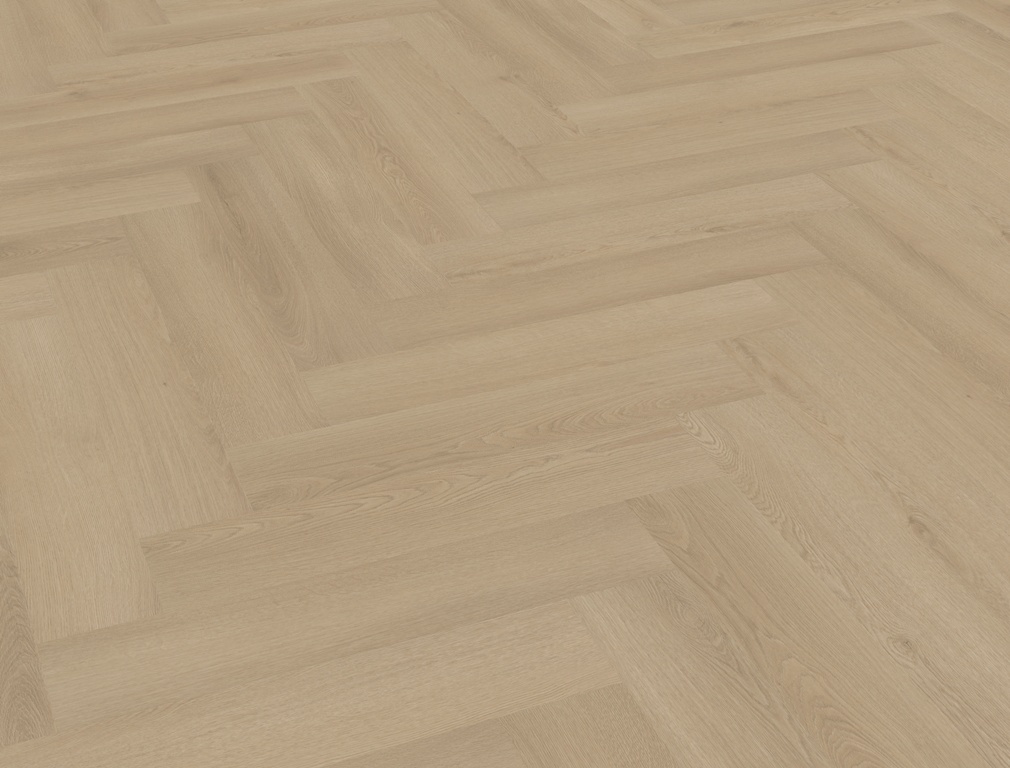 Belakos Puro Visgraat XL 45 click PVC waarbij het houtdecor over de gehele plank zichtbaar is