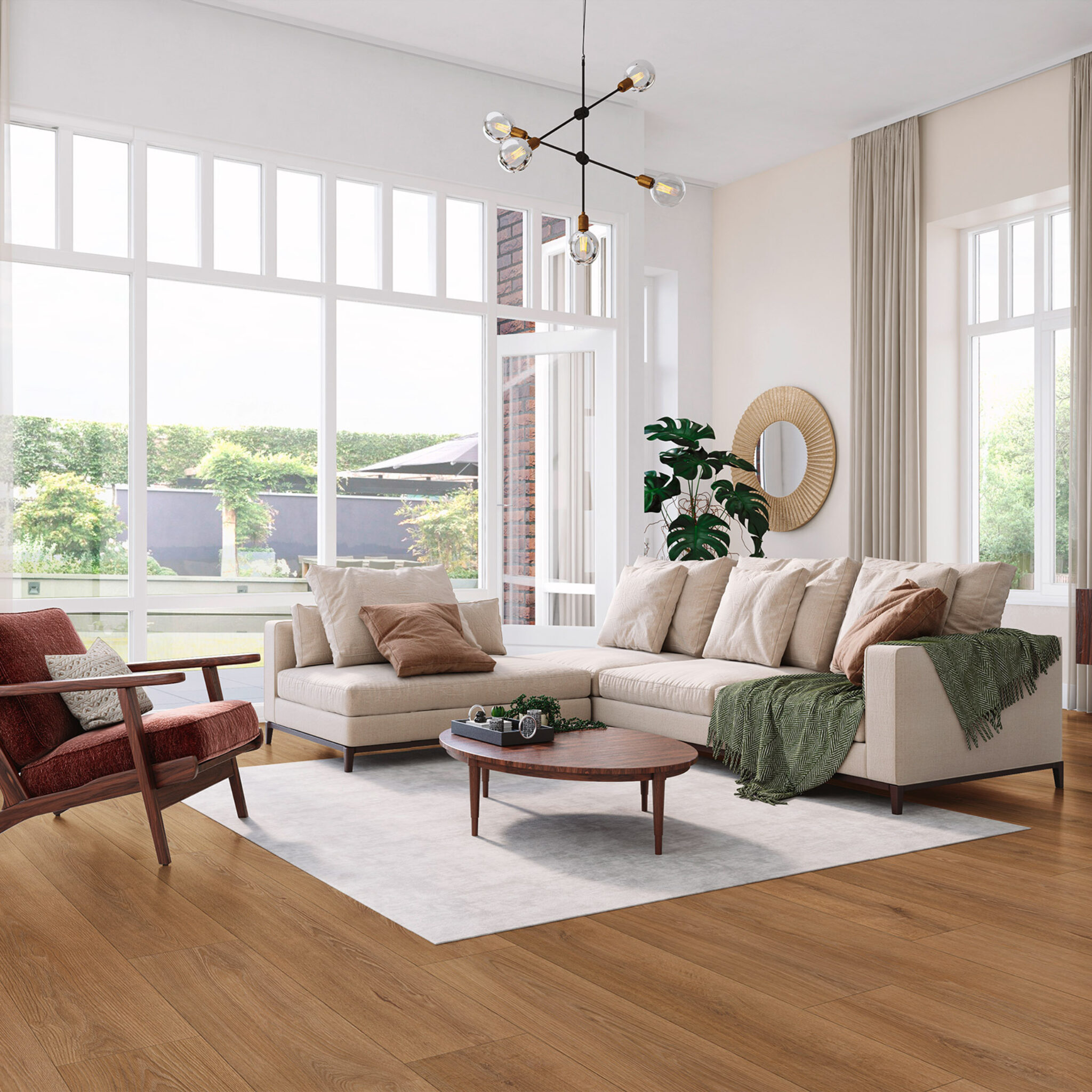 VivaFloors Mayfair 9040 click PVC plank sfeerfoto in een lichte woonkamer