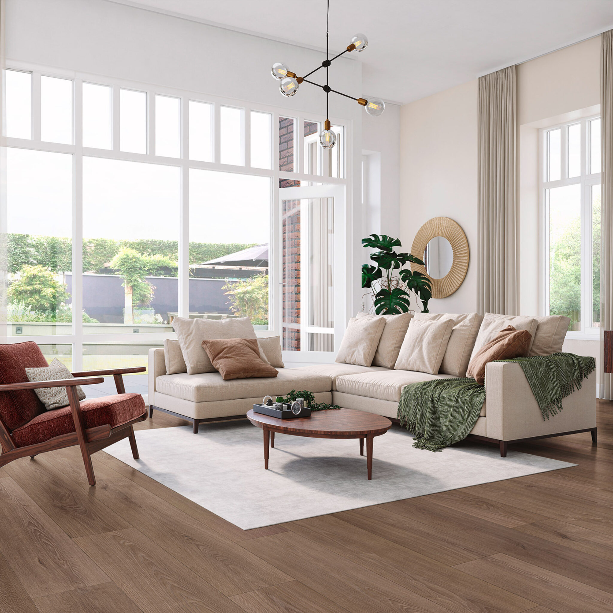 VivaFloors Mayfair 9050 click PVC plank sfeerfoto in een lichte woonkamer