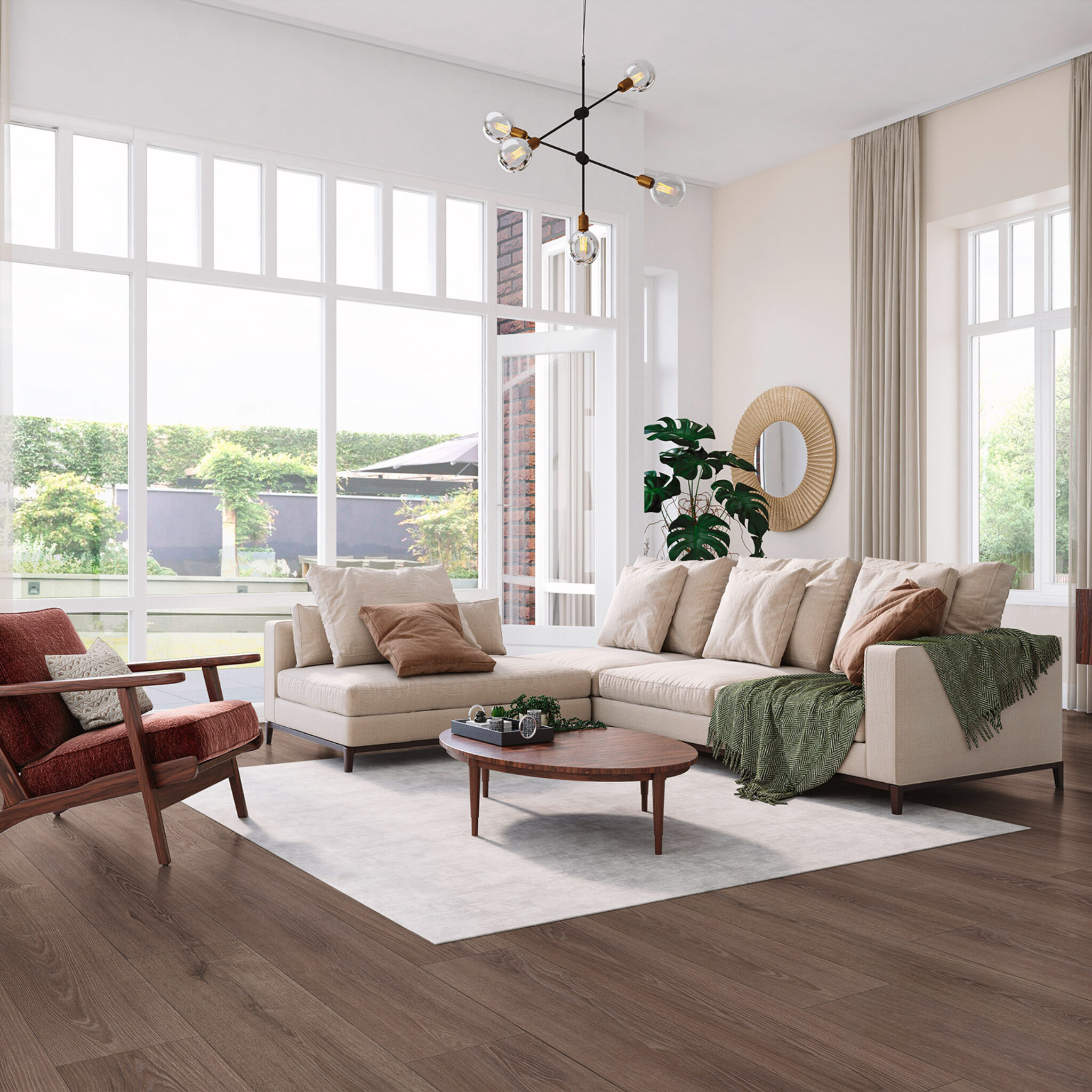 VivaFloors Mayfair 9060 click PVC plank sfeerfoto met een ruimtelijk vloerbeeld