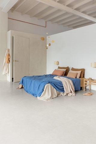 Floorify Grote Tegel Click F229 Coquille PVC tegel click pvc in woonkamer sfeerfoto